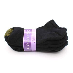 GOLDTOE 3 Pair Socks Ankle Blk Sz 9-11 Run Small (7-9) Slightly Imp 2239X NEW